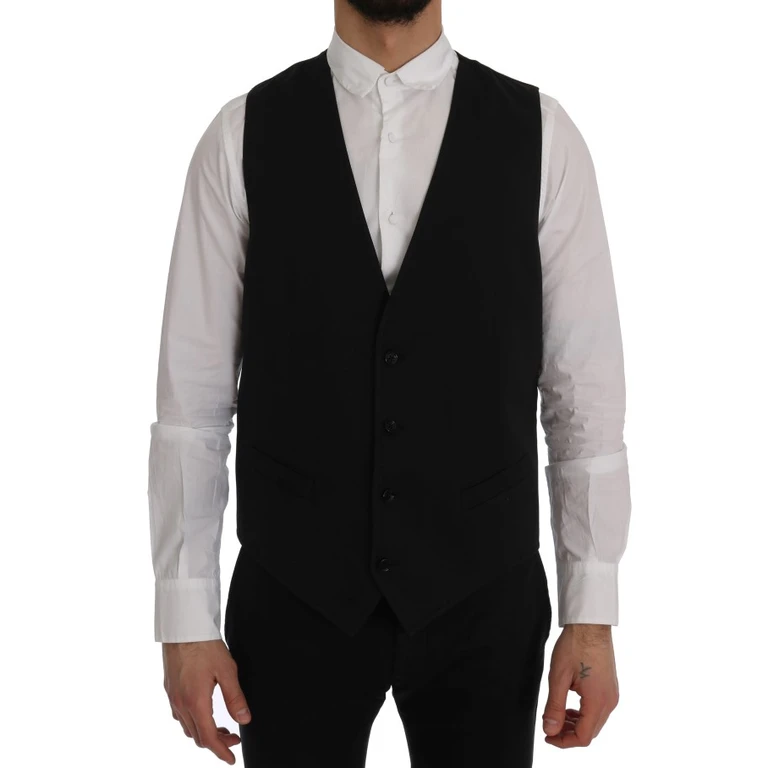 Dolce & Gabbana Black Staff Cotton Vest Clothing - Men