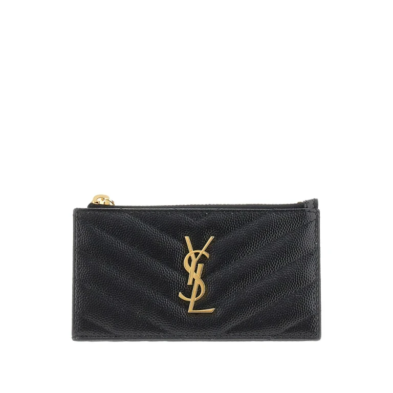 Saint Laurent Cassandre Kartenetui aus genarbtem Leder