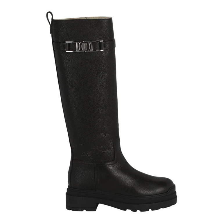 Ferragamo Ryder Leather Knee-High Boots
