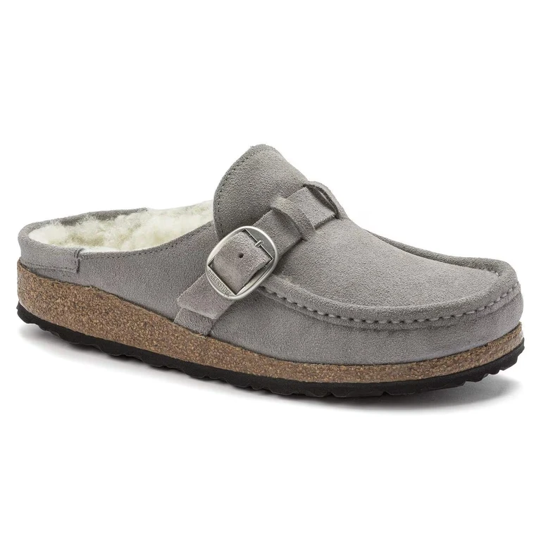 Unisex Buckley Shearling Suede Leather Stone Coin