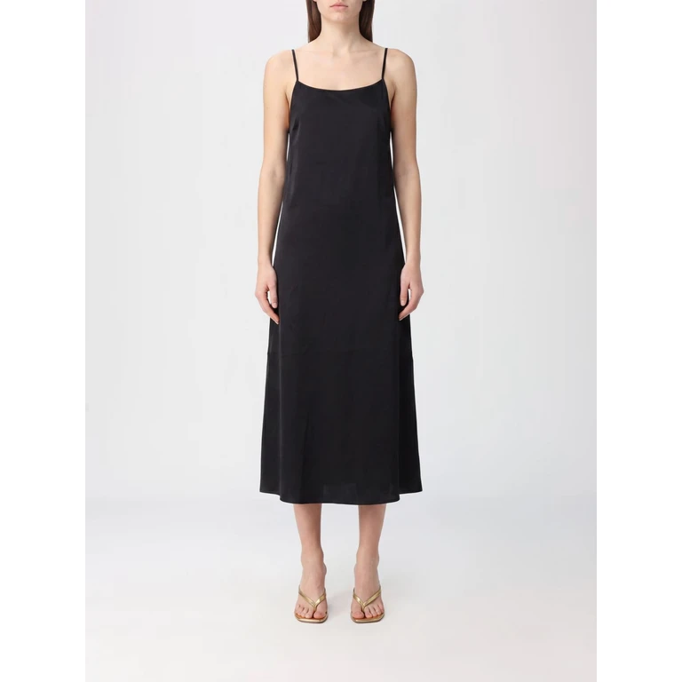 Cupro Midi Slip Dress with Square Neckline and Thin Straps (UW5086UW900)