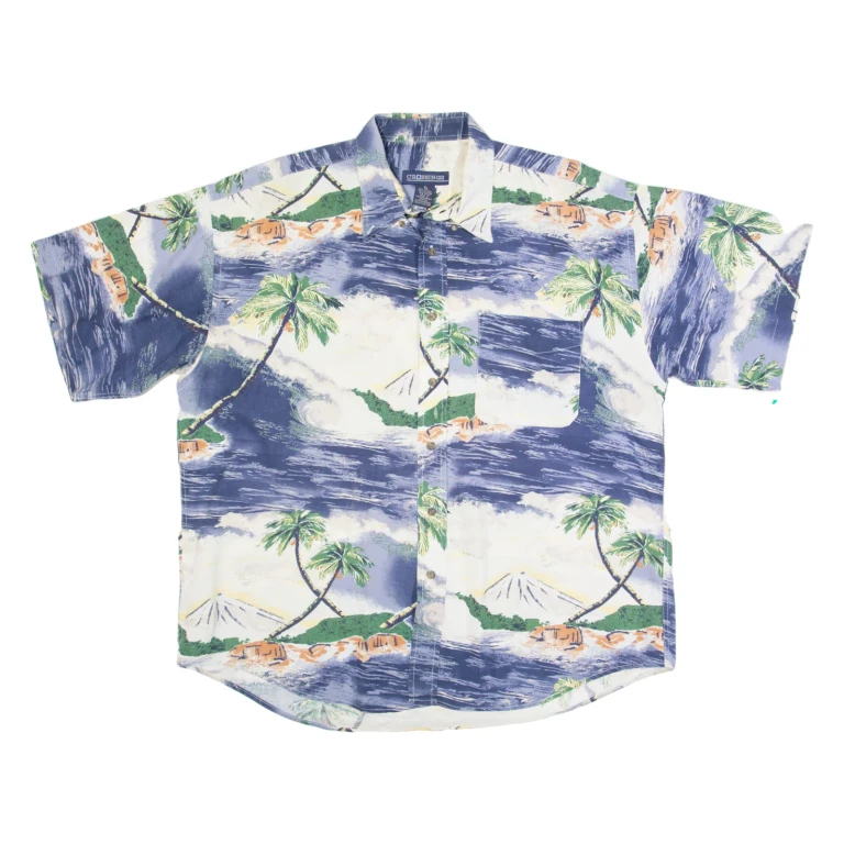 CROSSINGS Mens Hawaiian Shirt White XL