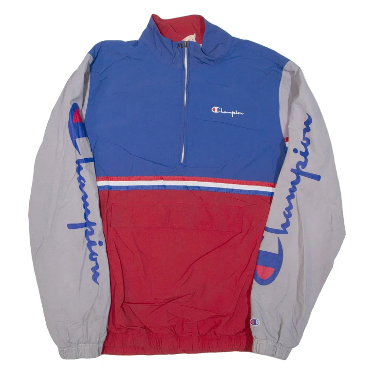 CHAMPION Mens Pullover Jacket Grey Colourblock M