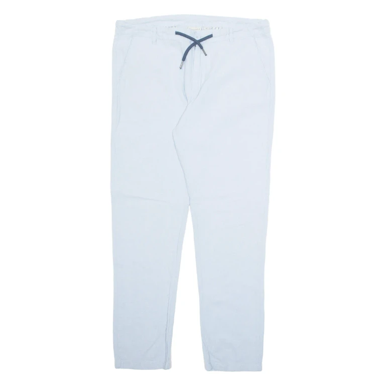 WATSONS Womens Trousers Blue Regular Tapered Linen W34 L29