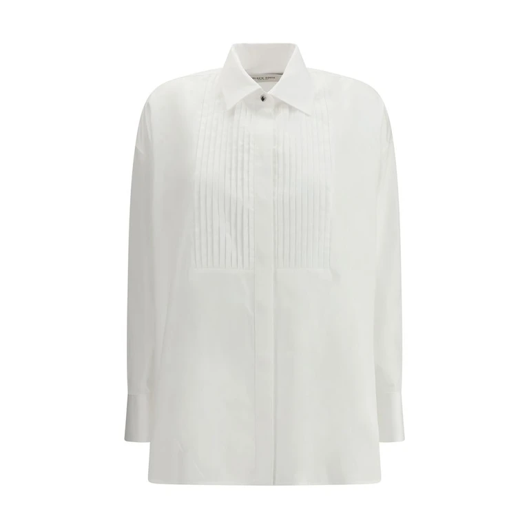 White Cotton Dress Shirt - Women