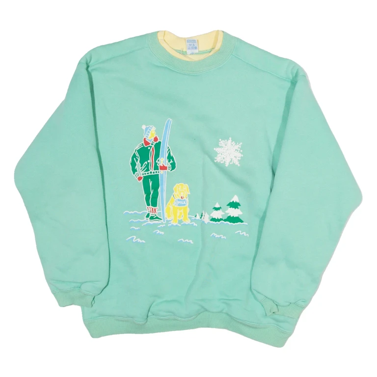 MILOU Womens Sweatshirt Blue Crew Neck S