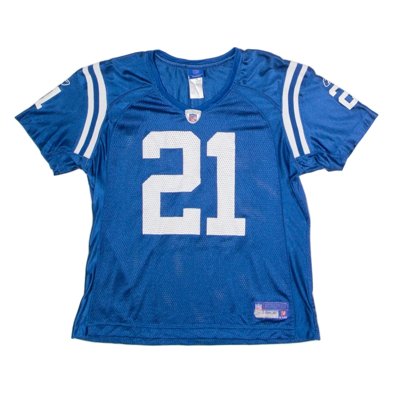 REEBOK Indianapolis Colts Home #21 Sanders Womens Jersey Blue USA Nylon L