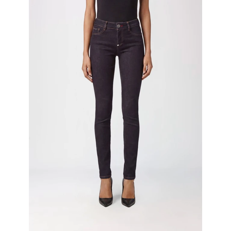 Cropped Skinny Stretch Denim Jeans with Hexagon Logo (AAACWDT1790PDE004N14EY)