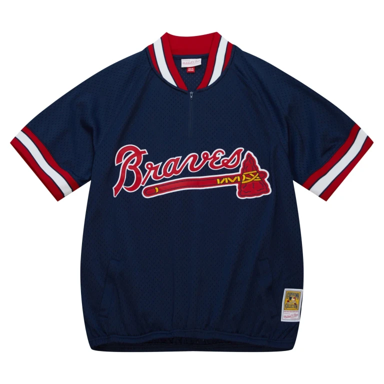 Men's MLB Authentic Bp Jersey - 1/4 Zip Braves 1991 Jerseys