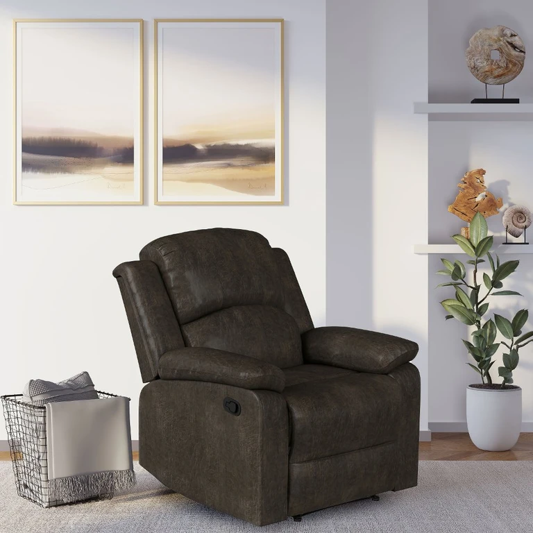 Relax-A-Lounger Dayton Java Faux Leather Recliner