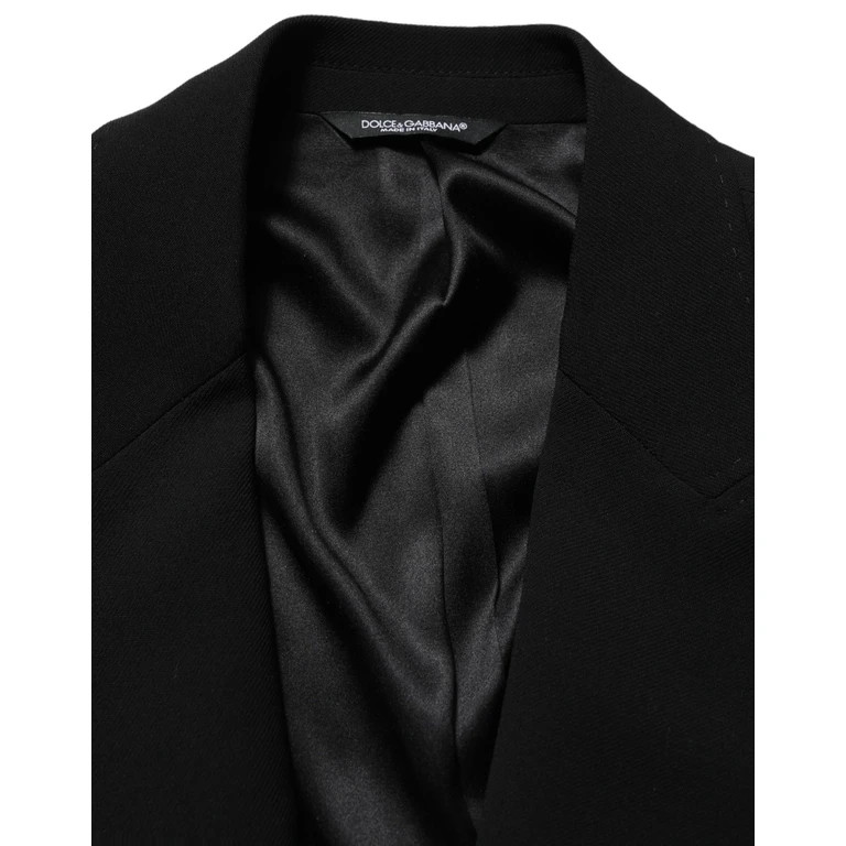 Dolce & Gabbana Black Wool Single Breasted Men Blazer Jacket Vigin Clothing - Men