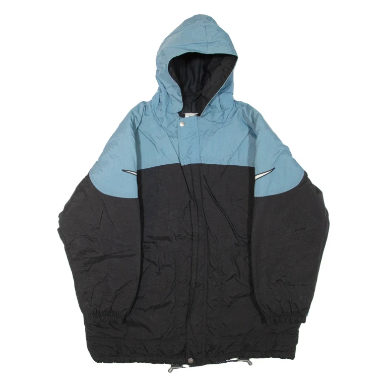 NIKE Womens Jacket Black Nylon Hooded Colourblock M