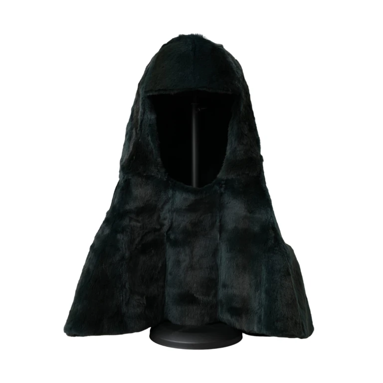 Dolce & Gabbana Black Weasel Fur Whole Head Wrap Hat - Women