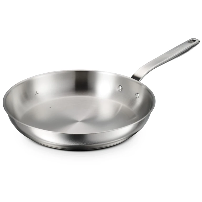 Tempo Tri-Ply Base Stainless Steel 12" Large Frying Pan, Induction-Ready Skillet, Oven-Safe, Dishwasher-Safe