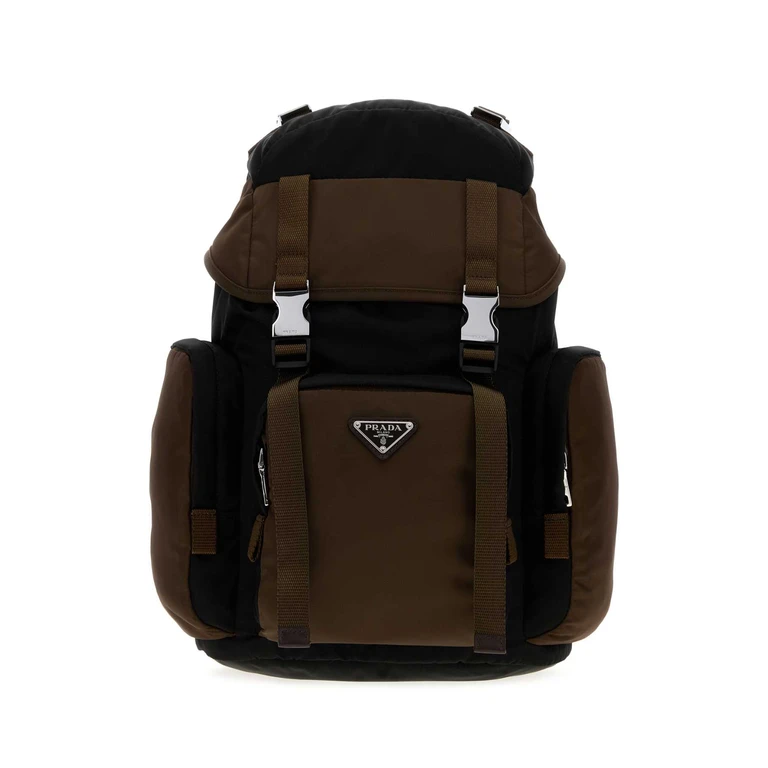 Prada Two-Tone Re-Nylon Backpack Nero+bruciato 1 Zaini - Men