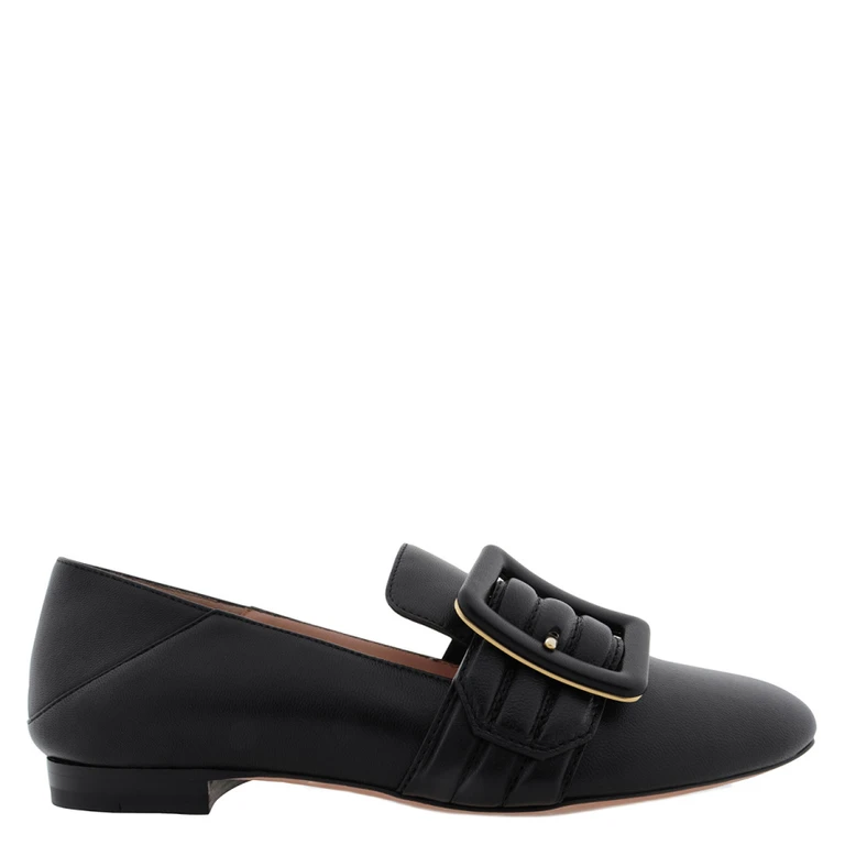 Janelle Buckle Leather Loafers