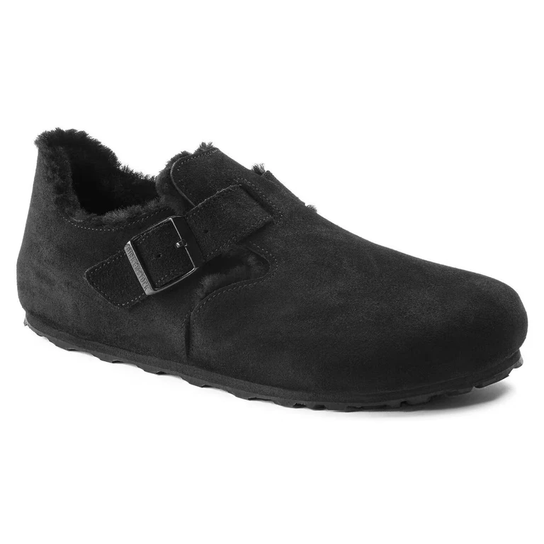 Unisex London shearling Suede Leather Black