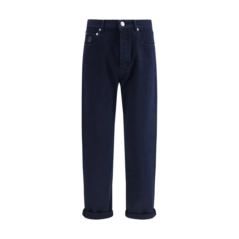 Brunello Cucinelli Blue Cotton Straight-Leg Jeans Clothing - Men