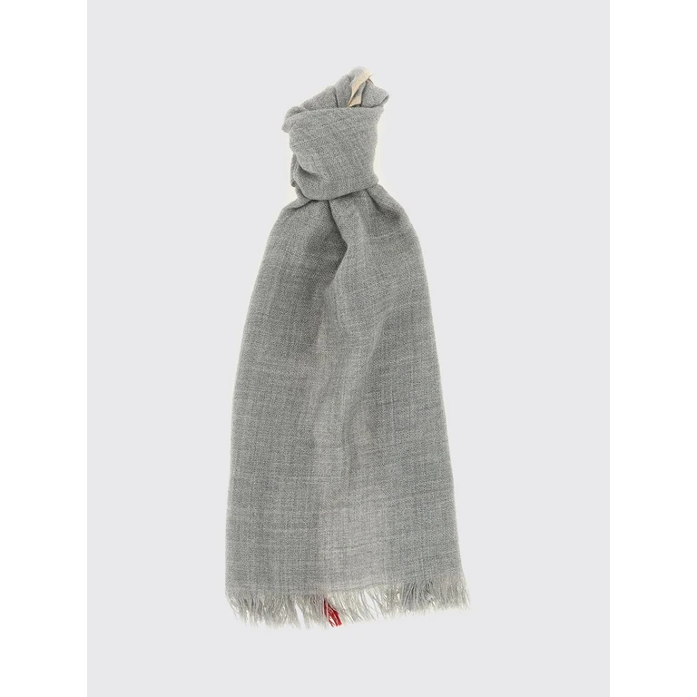 Virgin Wool and Silk Blend Scarf with Fringed Edges (MSC670AVCZM20)