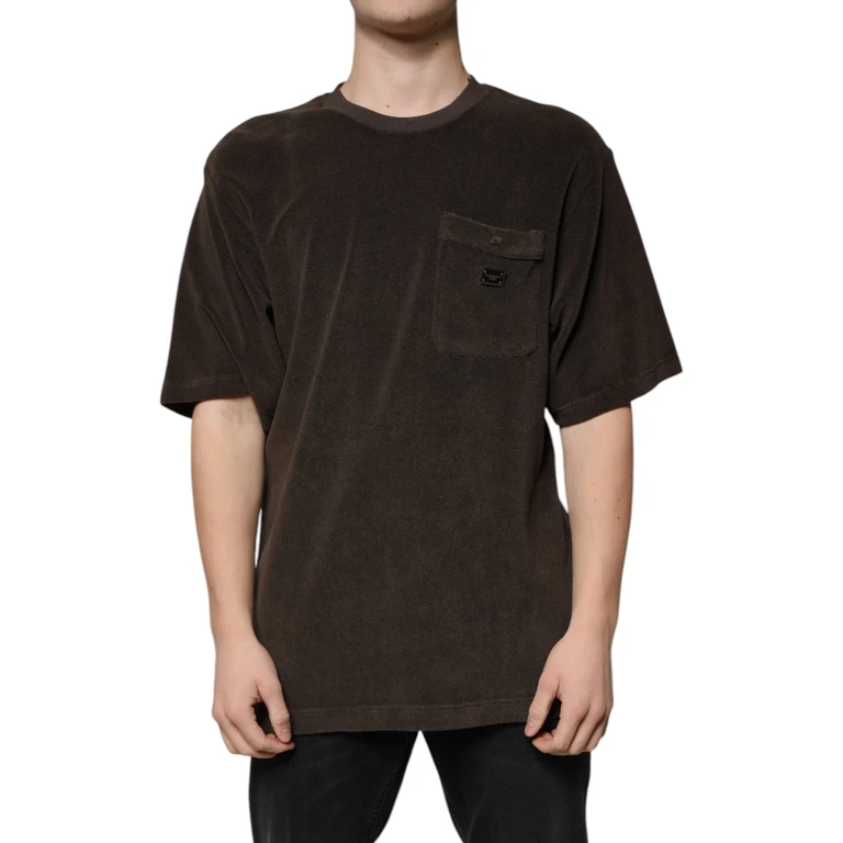 Dolce & Gabbana Brown Cotton Crew Neck Short Sleeves T-Shirt - Men