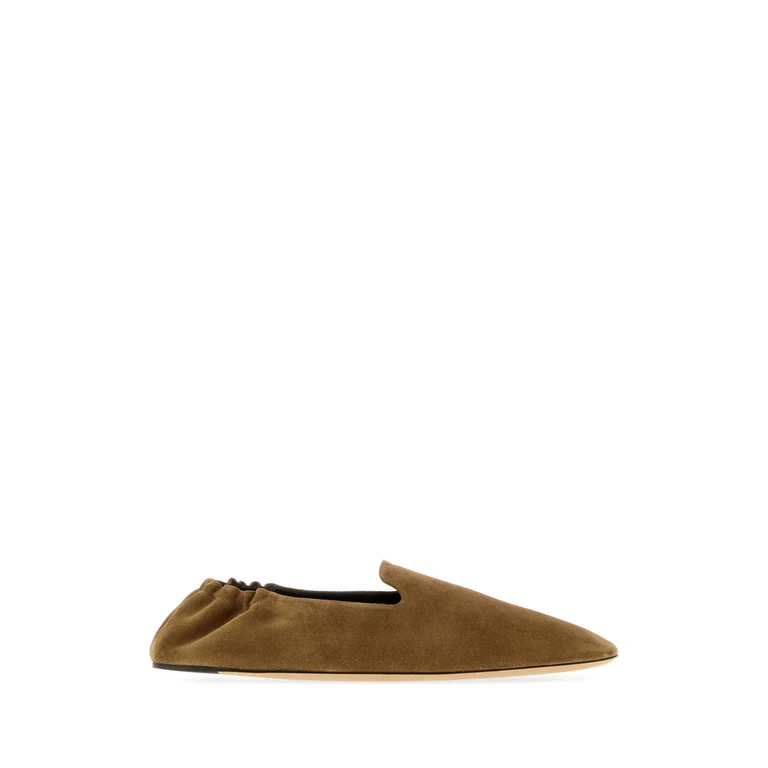 The Row Camel Suede Casa Loafers Cigare Slippers - Men