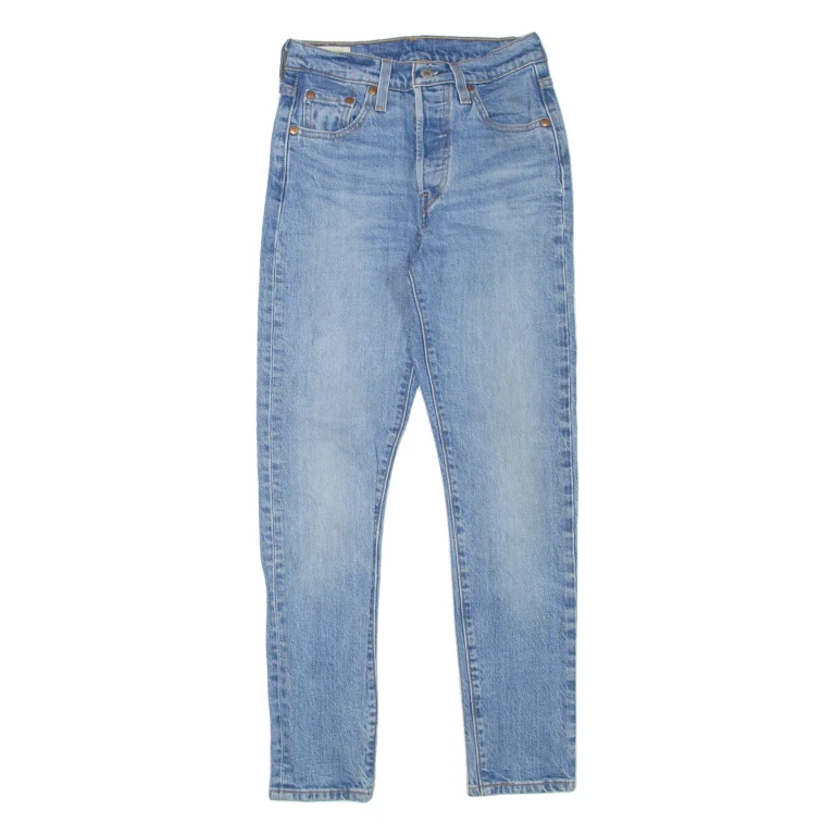 LEVI'S 501S Jeans BIG E Womens Blue Skinny Straight Stone Wash W23 L28
