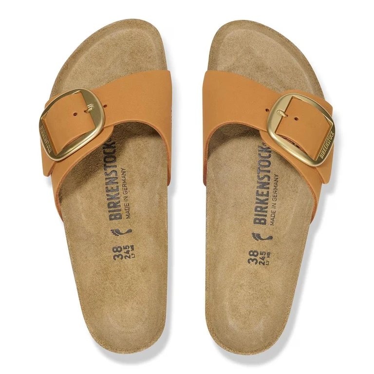 Unisex Madrid Big Buckle Natural Leather Burnt Orange