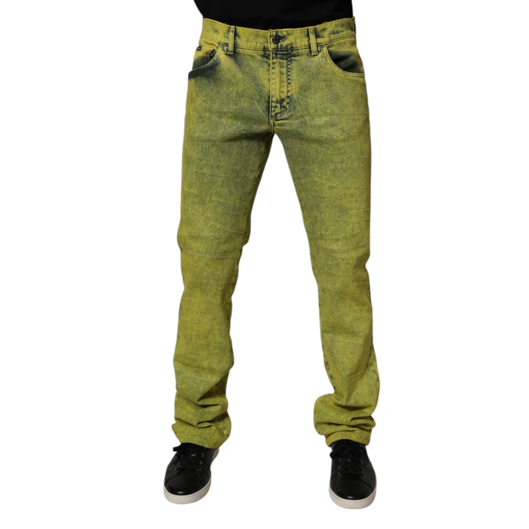 Dolce & Gabbana Yellow Cotton Stretch Skinny Men Denim Jeans Elastane Clothing - Men