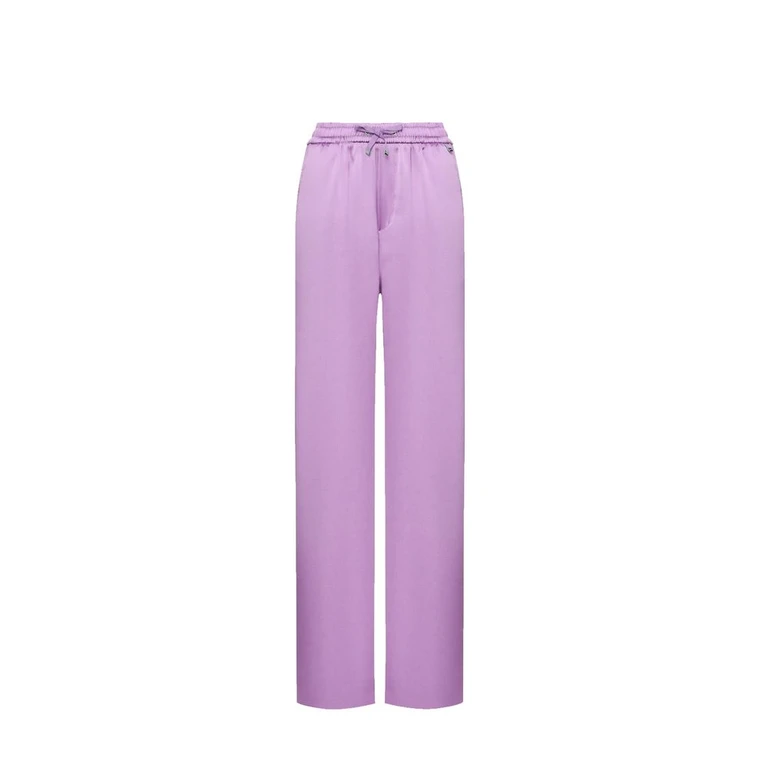 Purple Polyester Casual Pants - Women