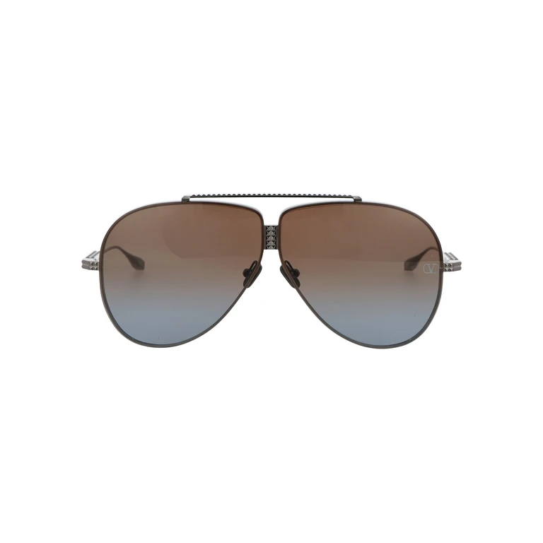 Valentino Garavani Vls-100c-64 C Black Rhodium W/ Dark Brown To Blue Gradient Titanium Sunglasses - Women
