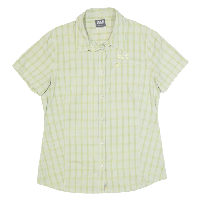 JACK WOLFSKIN Womens Shirt Green Check M