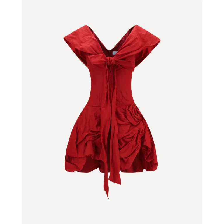 Draped shawl-collar midi Dress Female 34