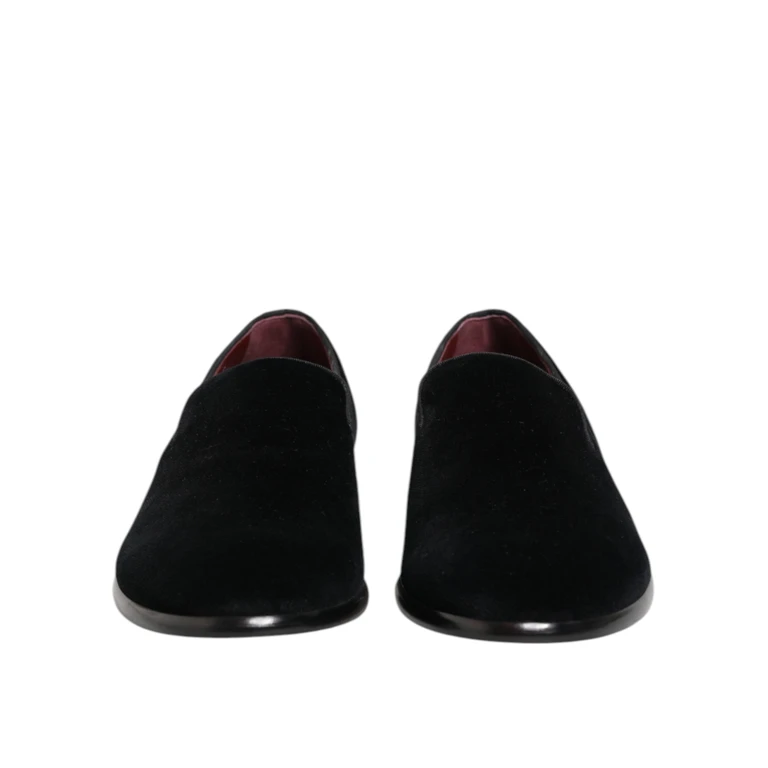Black Velvet Loafers Formal Men Dress Shoes Cotton - Men