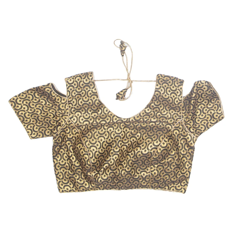 Womens Cropped Top Gold Crazy Pattern S