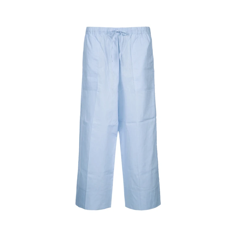 Toteme Wide Summer Trousers Sky Cotton Pantaloni - Women