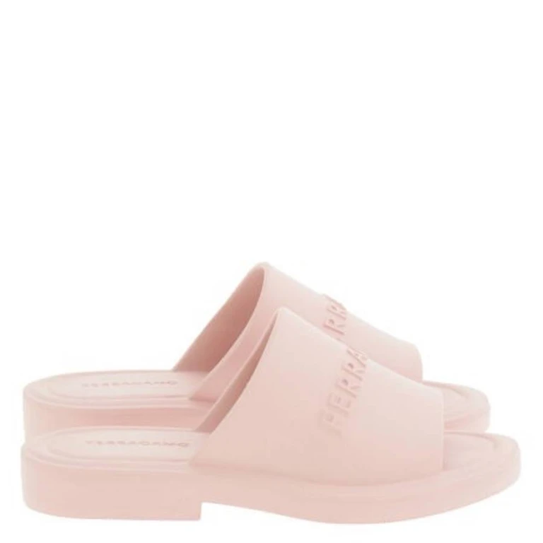 Giuneva Logo Debossed Rubber Sandals, Size 7
