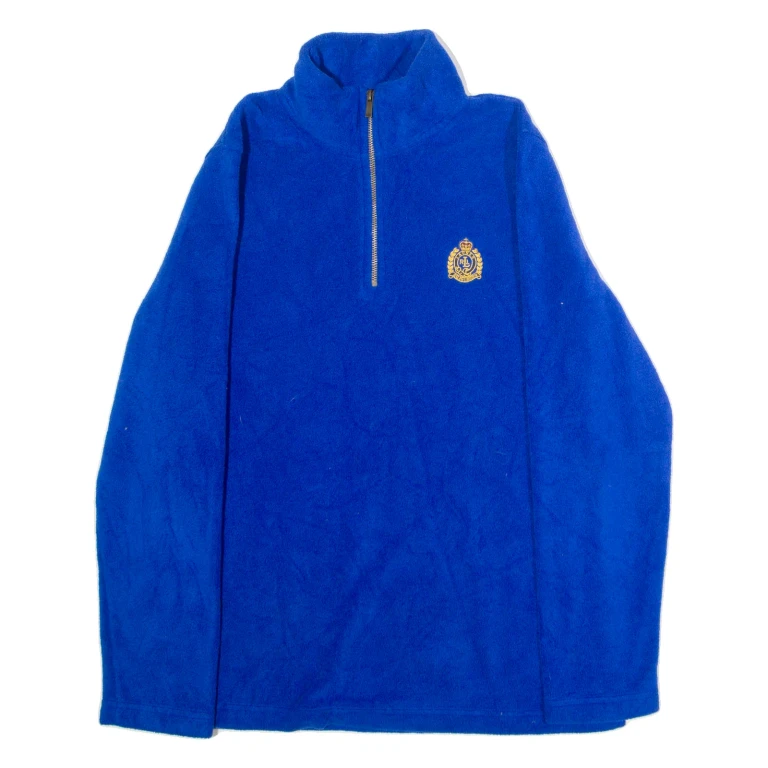 LAUREN RALPH LAUREN Womens Fleece Blue 1/4 Zip S
