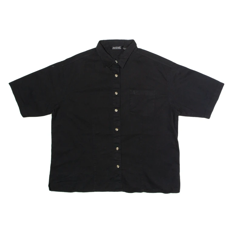 CHASE AUTHENTICS Womens Worker Shirt Black 90s XL