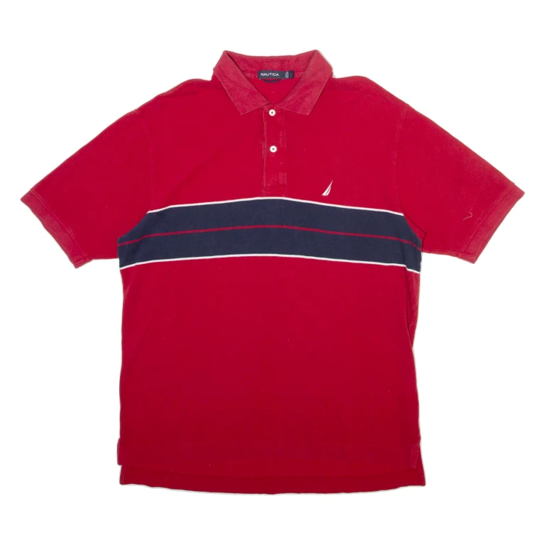 NAUTICA Mens Polo Shirt Red L