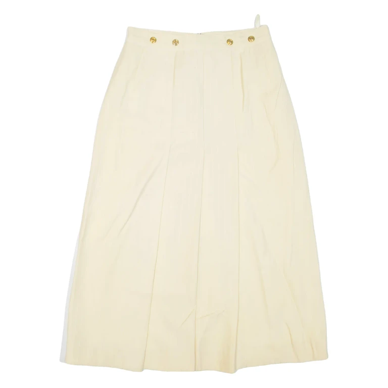 Womens A-Line Skirt Yellow Knee Length Striped XS
