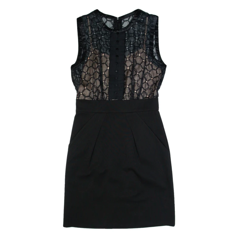 BCBGMAXAZRIA Womens Pencil Dress Black Sleeveless Knee Length S