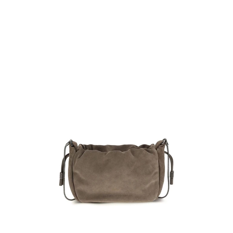 Brunello Cucinelli Brown Calf Leather Bos Taurus Shoulder Bag - Women