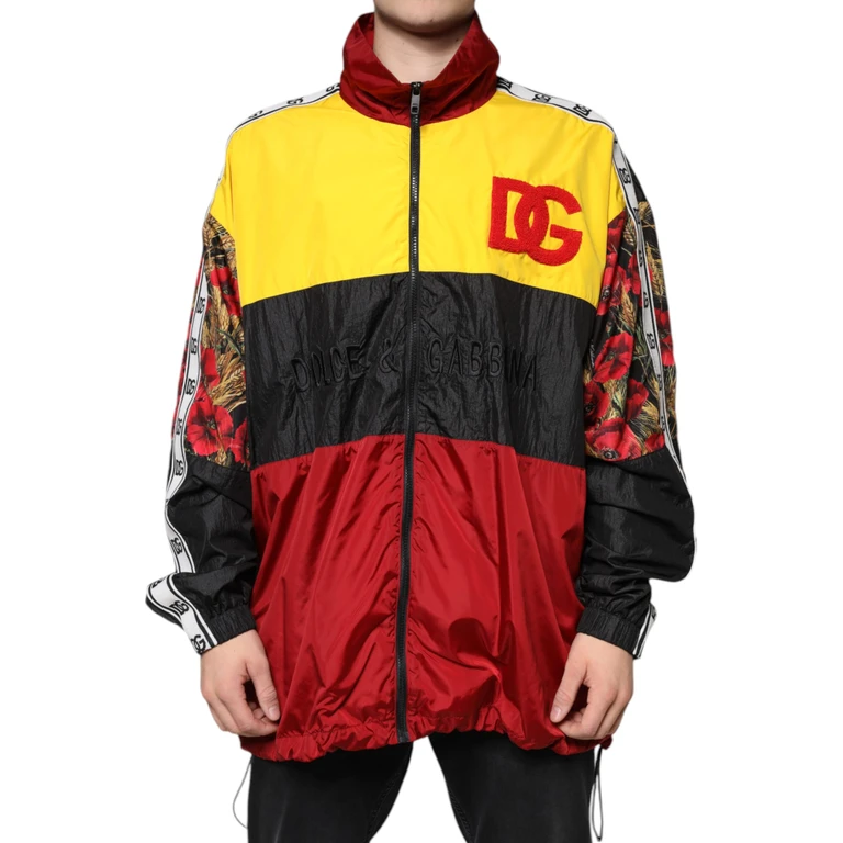 Multicolor Patchwork Men Full Zip Sweater Polyester Clothing - Men