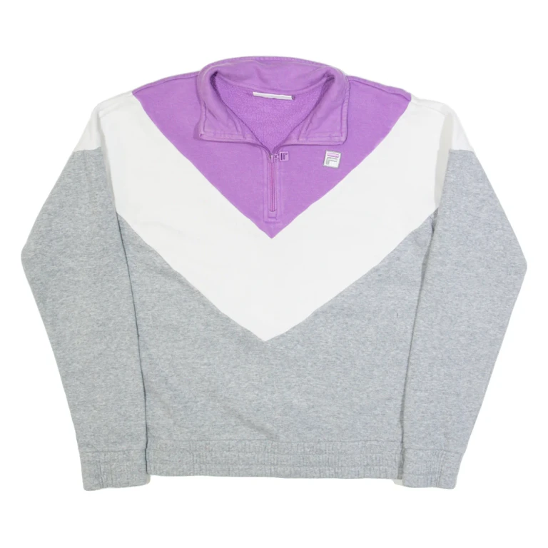 FILA Womens Sweatshirt Grey 1/4 Zip M