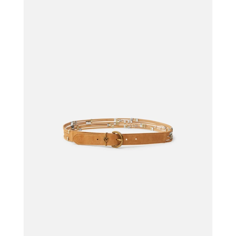 Pinko - Ceinture en daim de 3 cm à passants - XS