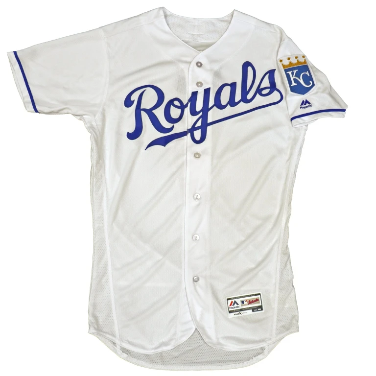 Men's MLB Kansas City Royals Authentic On Field Flex Base Jersey -Home White/Blue