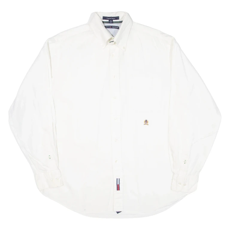 NAUTICA Mens Plain Shirt White Long Sleeve L