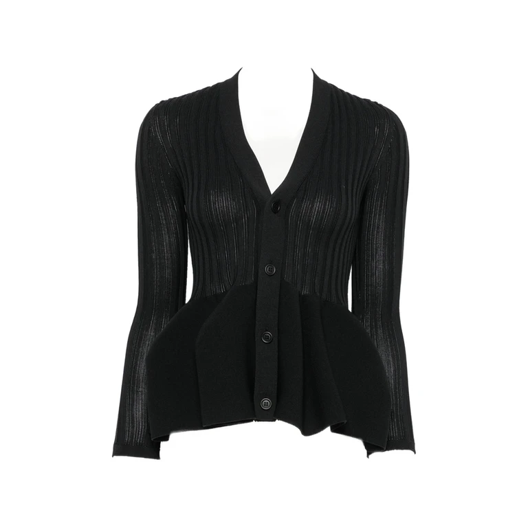 Pottery Ribbed Peplum Cardigan