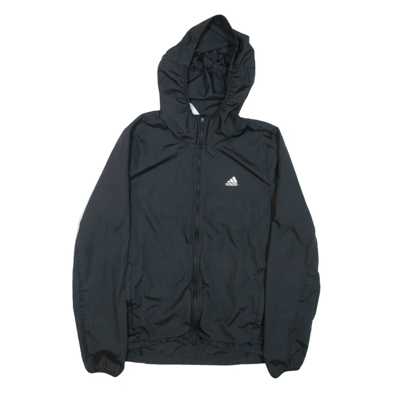 ADIDAS Womens Track Jacket Black Hooded S