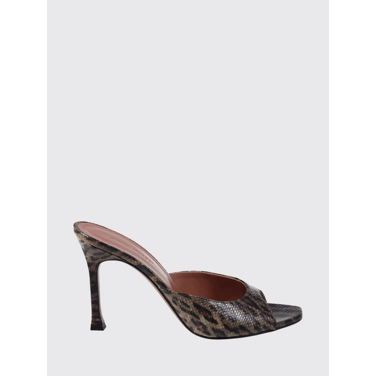 Alexa Python Leather Mules with a High Stiletto Heel (ALEXASLIPPER95SNAKELEOPARD)